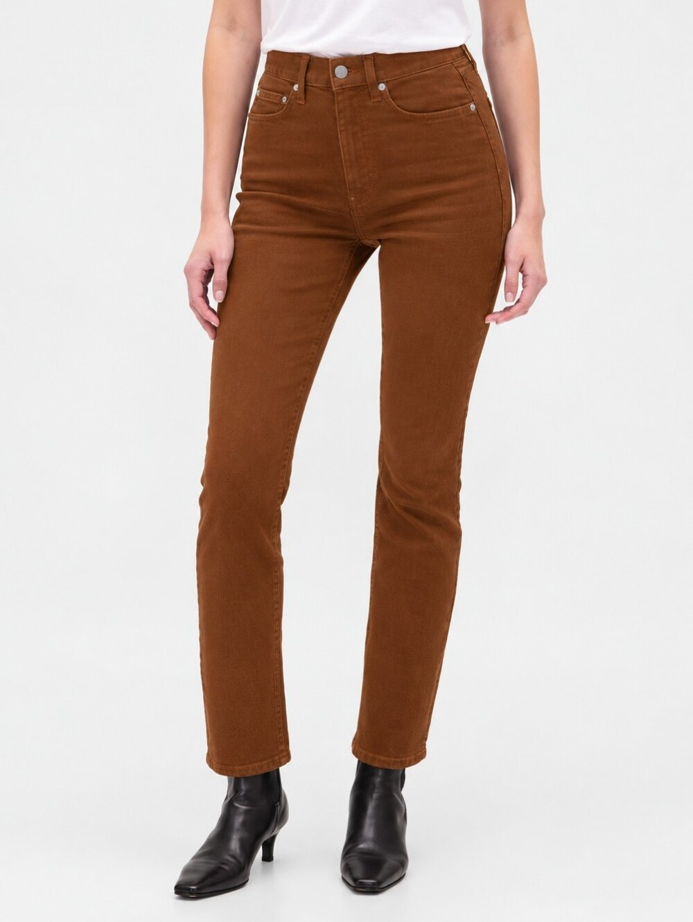 Gap Women Vintage Slim High Rise In Brown Suede Ankle Length